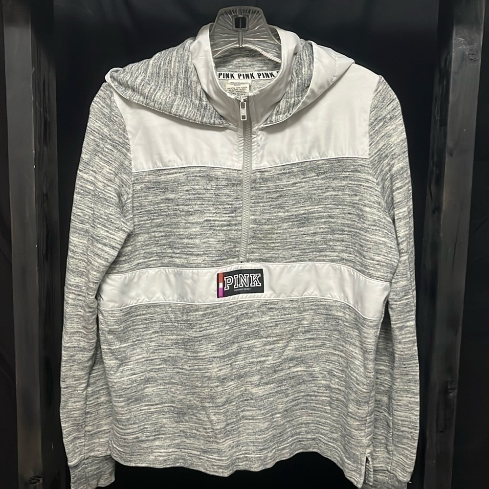 PINK Victoria’s Secret- 3/4 zip hooded pullover sweatshirt